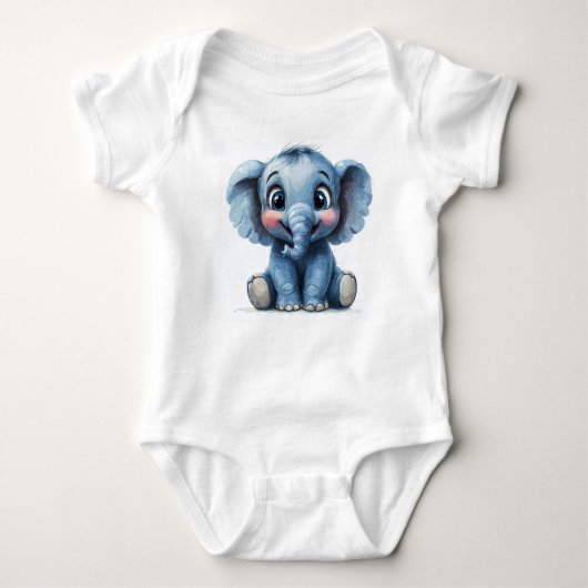 Schattige Baby olifant met grote ogen Romper (Voorkant)