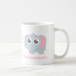 Schattige Baby Olifant Met Liefde Voor Meisjes Koffiemok