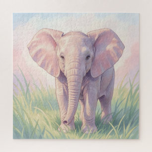 Schattige Baby Olifant Pastel Weiland Legpuzzel