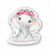 schattige baby olifant sticker (Voorkant)