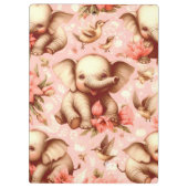 Schattige Baby Olifantspatroon Klembord (Achterkant)