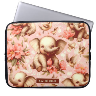 Schattige Baby Olifantspatroon Laptop Sleeve