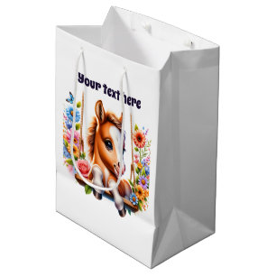 Schattige baby paard aanpasbaar medium cadeauzakje