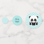Schattige Baby Panda Blue Het is een Baby shower v Confetti (Achterkanten)