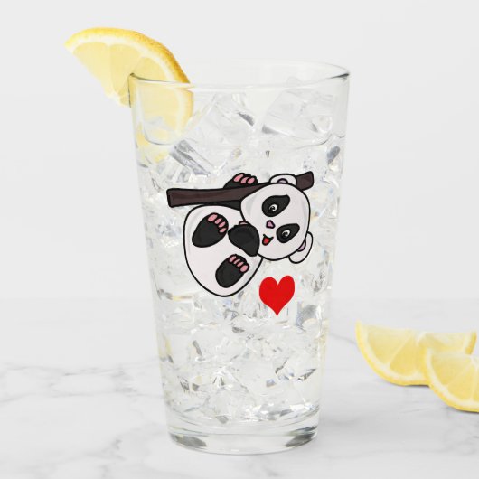 Schattige baby panda glas (Voorkant ijs)