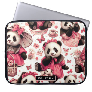 Schattige Baby Panda Naadloos Laptop Sleeve