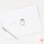 Schattige Baby Penguin Sticker Waterverf Print (Envelop)