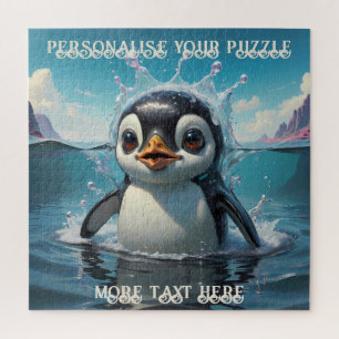 Schattige Baby pinguïn spelen in de Noordelijke IJ Legpuzzel