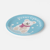 Schattige Baby Polar Beer Vrolijk kerstfeest Papieren Bordje (Gekanteld)