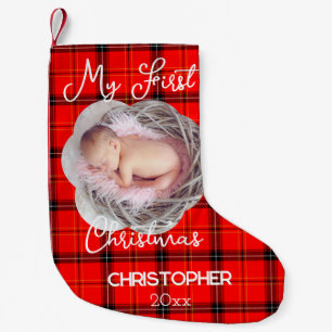 Schattige Baby Red Country Mijn Eerste Kerstmis Kleine Kerstsok