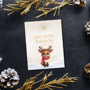 Schattige Baby rendier kerstboodschap Feestdagenkaart