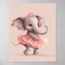Schattige baby roze olifant met polka dot dress