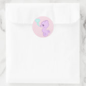 Schattige Baby Seahorse Ronde Sticker (Tas)