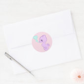 Schattige Baby Seahorse Ronde Sticker (Envelop)