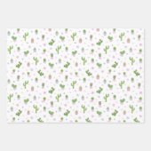 Schattige Baby shower Cacti Party Pattern Inpakpapier Vel (Voorkant 3)