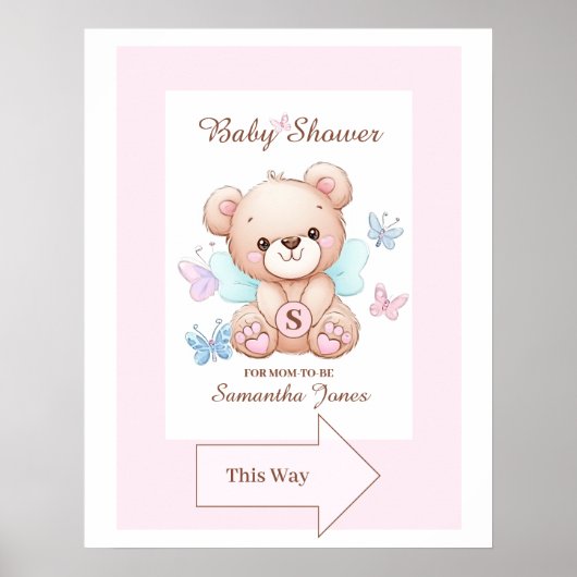 Schattige Baby shower directioneel Poster (Voorkant)