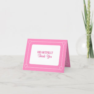 Schattige Baby shower Eenvoudig Roze Bedankt Card