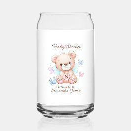 Schattige Baby shower gepersonaliseerd Blikvorm Glas