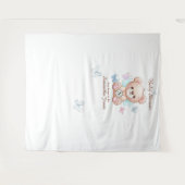 Schattige Baby shower gepersonaliseerd Wandkleed (Voorkant (horizontaal))