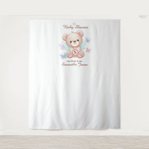 Schattige Baby shower gepersonaliseerd Wandkleed