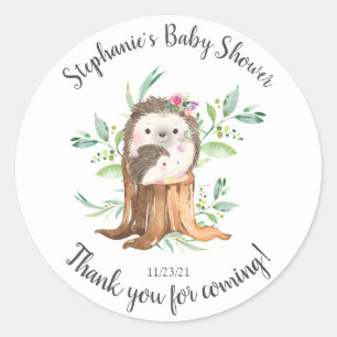 Schattige Baby shower Mam & Baby Hedegel Favor Ronde Sticker