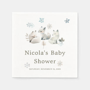 Schattige Baby shower van de noordpoolwolf Servet