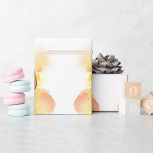Schattige baby & speelgoed oranje waterverf 1e ver cadeaupapier