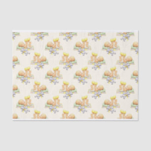 SCHATTIGE BABY SPELEN MET CHICK & TEDDY BEAR TISSUEPAPIER