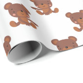 Schattige Baby teddyberenpatroon Cadeaupapier (Rol Hoek)