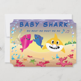 Schattige 🦈 Baby Verjaardag Shark Ocean Party Kaart