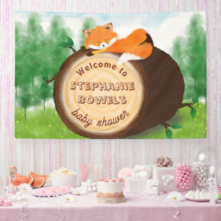 Schattige Baby Vos Bos Baby Shower Spandoek