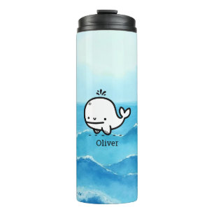 Schattige Baby Whale - Kawaii Zee Creature Line Ar Thermosbeker