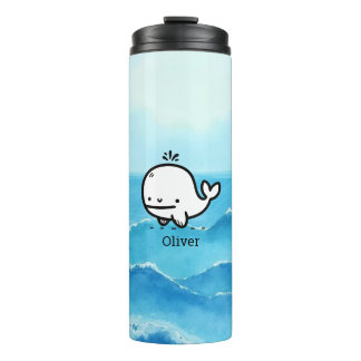 Schattige Baby Whale - Kawaii Zee Creature Line Ar Thermosbeker