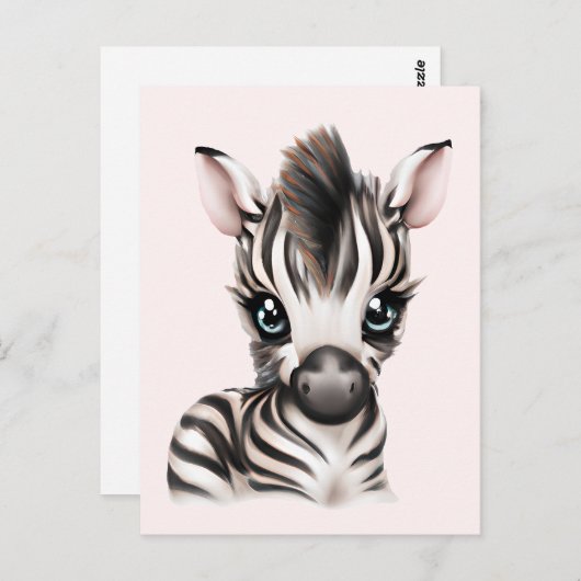 Schattige Baby Zebra Briefkaart (Voorkant / Achterkant)
