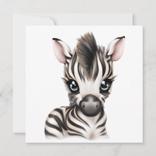 Schattige Baby Zebra Feestdagenkaart