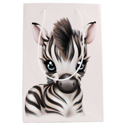 Schattige Baby Zebra Medium Cadeauzakje (Voorkant)