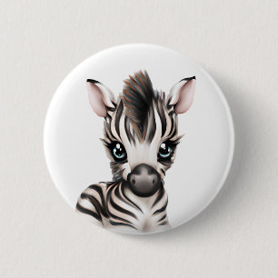 Schattige Baby Zebra Ronde Button 5,7 Cm