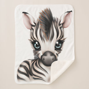 Schattige Baby Zebra Sherpa Deken