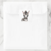 Schattige Baby Zebra Vierkante Sticker (Tas)