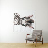 Schattige Baby Zebra Wandkleed (In Situ (horizontaal))
