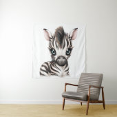 Schattige Baby Zebra Wandkleed (In situ)