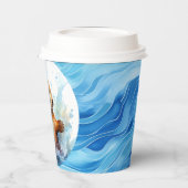 Schattige Baby Zee Otter in Water Splashes Geperso Papieren Bekers (Links)