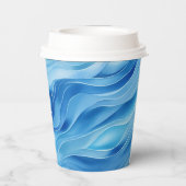 Schattige Baby Zee Otter in Water Splashes Geperso Papieren Bekers (Achterkant)