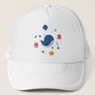 Schattige baby zeedieren   Walvis kwal octopus  Trucker Pet
