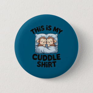 Schattige Babyaap Liefhebbers Dit Is Mijn Knuffel  Ronde Button 5,7 Cm