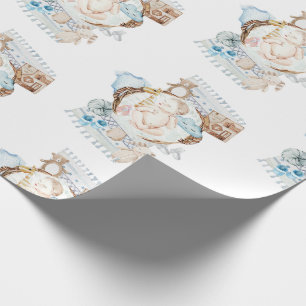 Schattige babyblauw Baby shower Cadeaupapier