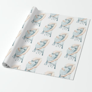 Schattige babyblauw-jongen-schoen cadeaupapier