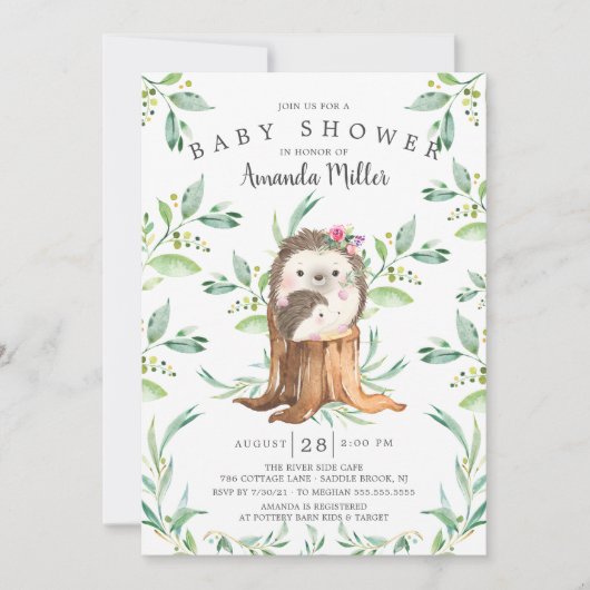 Schattige babyegel en mama baby shower kaart (Voorkant)