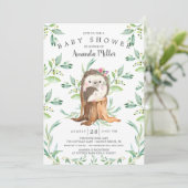 Schattige babyegel en mama baby shower kaart (Staand voorkant)