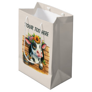 Schattige babykoe toevoegen tekst medium cadeauzakje